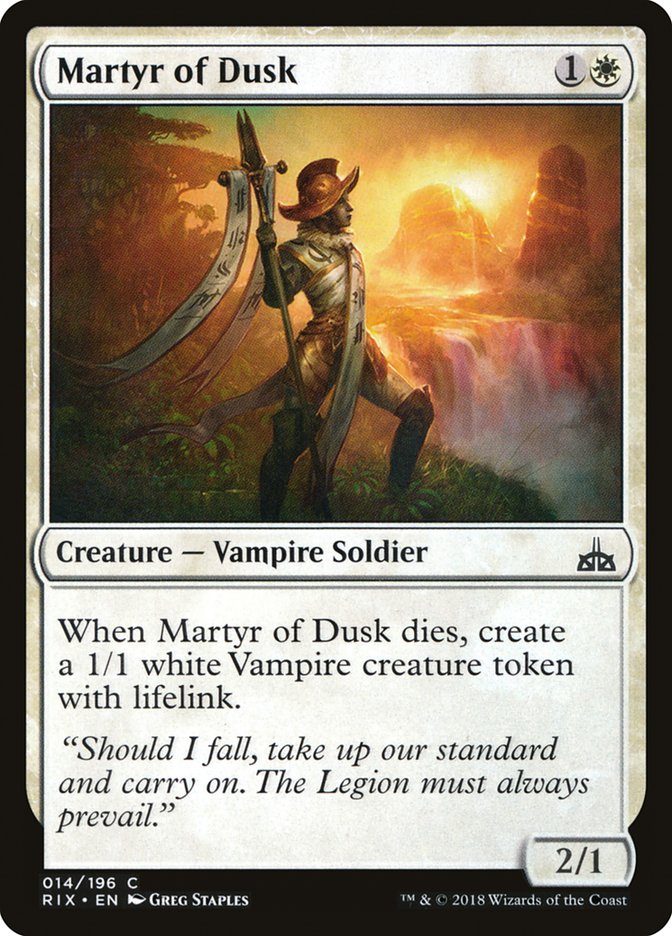 Martyr of Dusk [Rivals of Ixalan] | Cards and Coasters CA