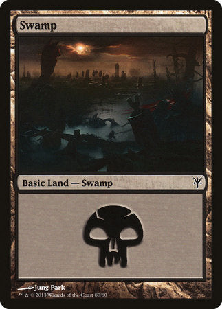 Swamp (80) [Duel Decks: Sorin vs. Tibalt] | Cards and Coasters CA