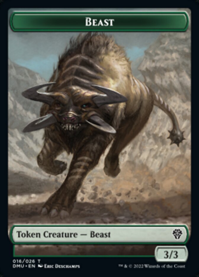 Soldier // Beast Double-sided Token [Dominaria United Tokens] | Cards and Coasters CA