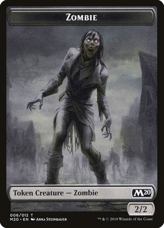 Zombie Token [Core Set 2020 Tokens] | Cards and Coasters CA