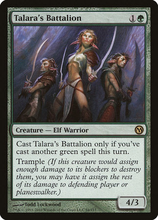 Talara's Battalion [Duels of the Planeswalkers] | Cards and Coasters CA