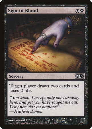 Sign in Blood [Magic 2010] | Cards and Coasters CA