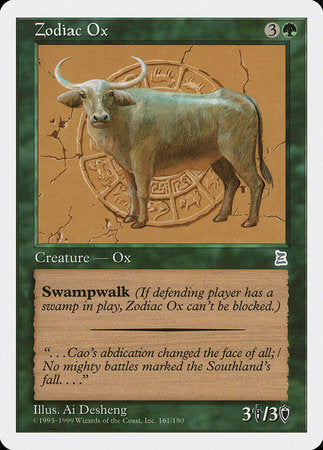 Zodiac Ox [Portal Three Kingdoms] | Cards and Coasters CA