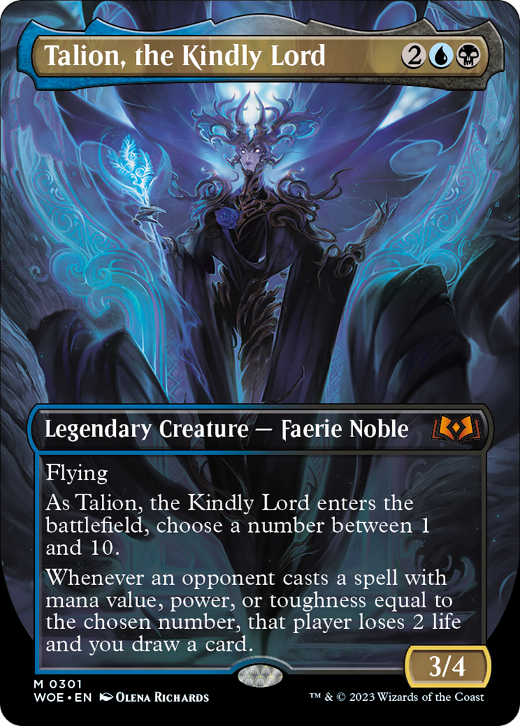 Talion, the Kindly Lord (Borderless Alternate Art) [Wilds of Eldraine] | Cards and Coasters CA