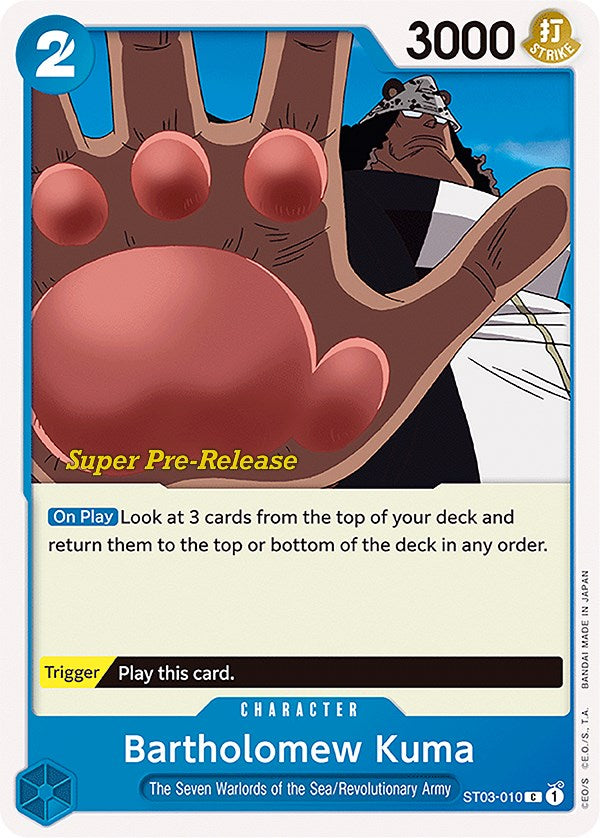 Bartholomew Kuma [Super Pre-Release Starter Deck: The Seven Warlords of the Sea] | Cards and Coasters CA