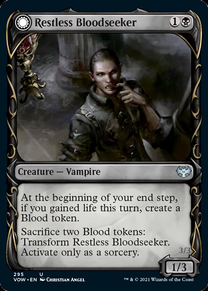 Restless Bloodseeker // Bloodsoaked Reveler (Showcase Fang Frame) [Innistrad: Crimson Vow] | Cards and Coasters CA