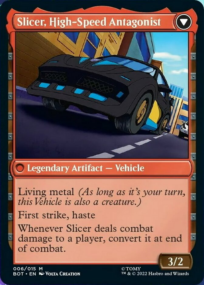 Slicer, Hired Muscle // Slicer, High-Speed Antagonist [Universes Beyond: Transformers] | Cards and Coasters CA