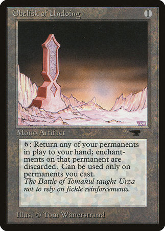 Obelisk of Undoing [Antiquities] | Cards and Coasters CA