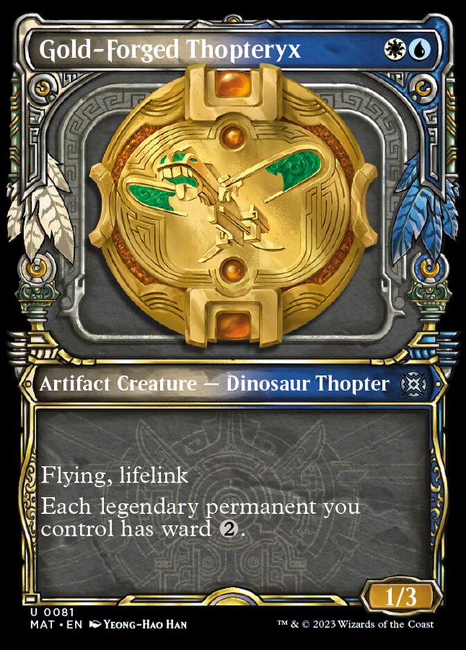 Gold-Forged Thopteryx (Showcase) [March of the Machine: The Aftermath] | Cards and Coasters CA