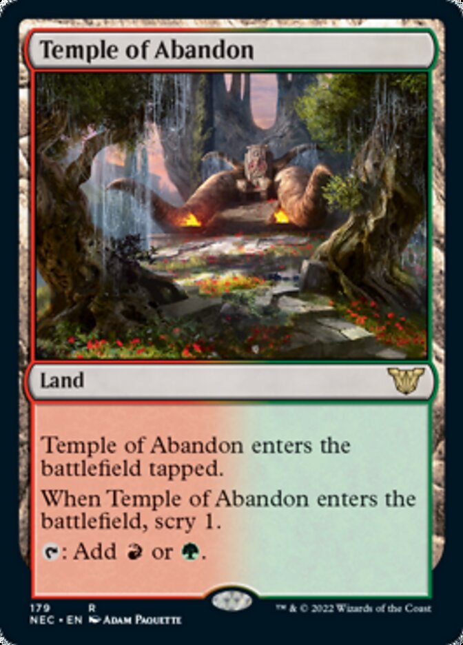 Temple of Abandon [Kamigawa: Neon Dynasty Commander] | Cards and Coasters CA