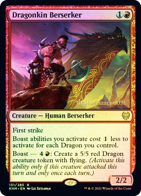 Dragonkin Berserker  [Kaldheim Prerelease Promos] | Cards and Coasters CA