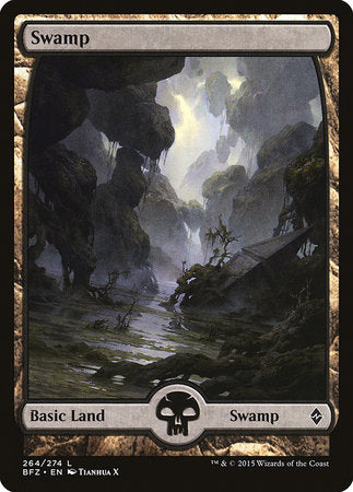 Swamp (264) - Full Art [Battle for Zendikar] | Cards and Coasters CA