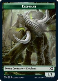 Elephant // Golem Double-sided Token [Double Masters Tokens] | Cards and Coasters CA