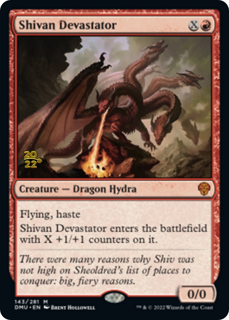 Shivan Devastator [Dominaria United Prerelease Promos] | Cards and Coasters CA