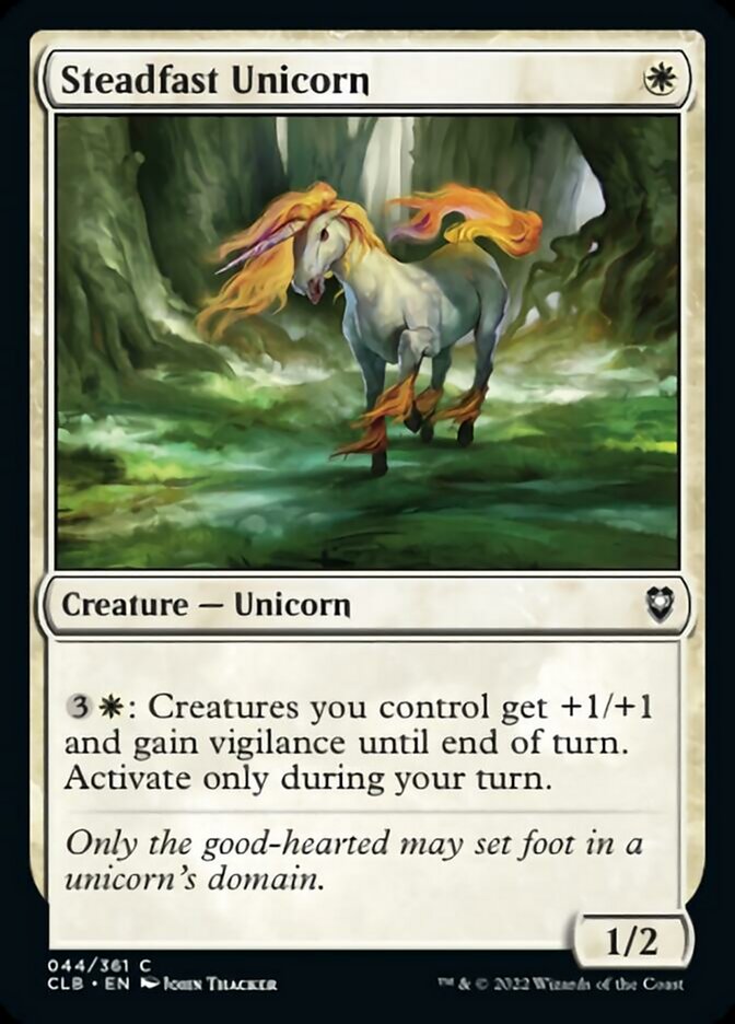 Steadfast Unicorn [Commander Legends: Battle for Baldur's Gate] | Cards and Coasters CA