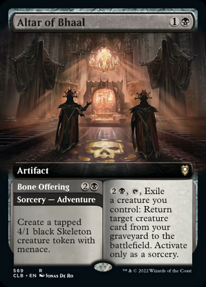 Altar of Bhaal // Bone Offering (Extended Art) [Commander Legends: Battle for Baldur's Gate] | Cards and Coasters CA