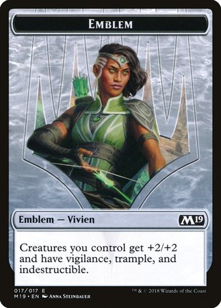 Emblem - Vivien Reid [Core Set 2019 Tokens] | Cards and Coasters CA