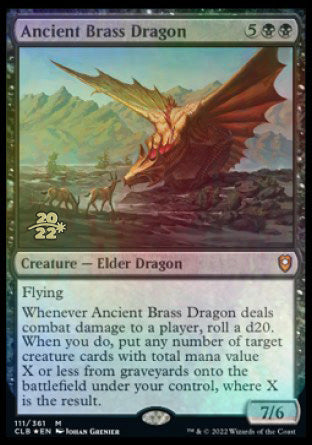 Ancient Brass Dragon [Commander Legends: Battle for Baldur's Gate Prerelease Promos] | Cards and Coasters CA