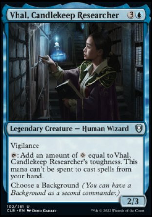 Vhal, Candlekeep Researcher [Commander Legends: Battle for Baldur's Gate] | Cards and Coasters CA