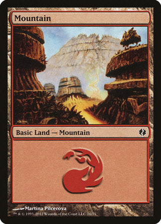 Mountain (76) [Duel Decks: Venser vs. Koth] | Cards and Coasters CA
