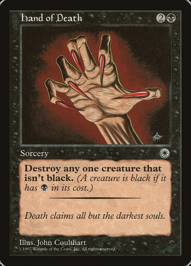 Hand of Death (With Creature Color Explanation) [Portal] | Cards and Coasters CA