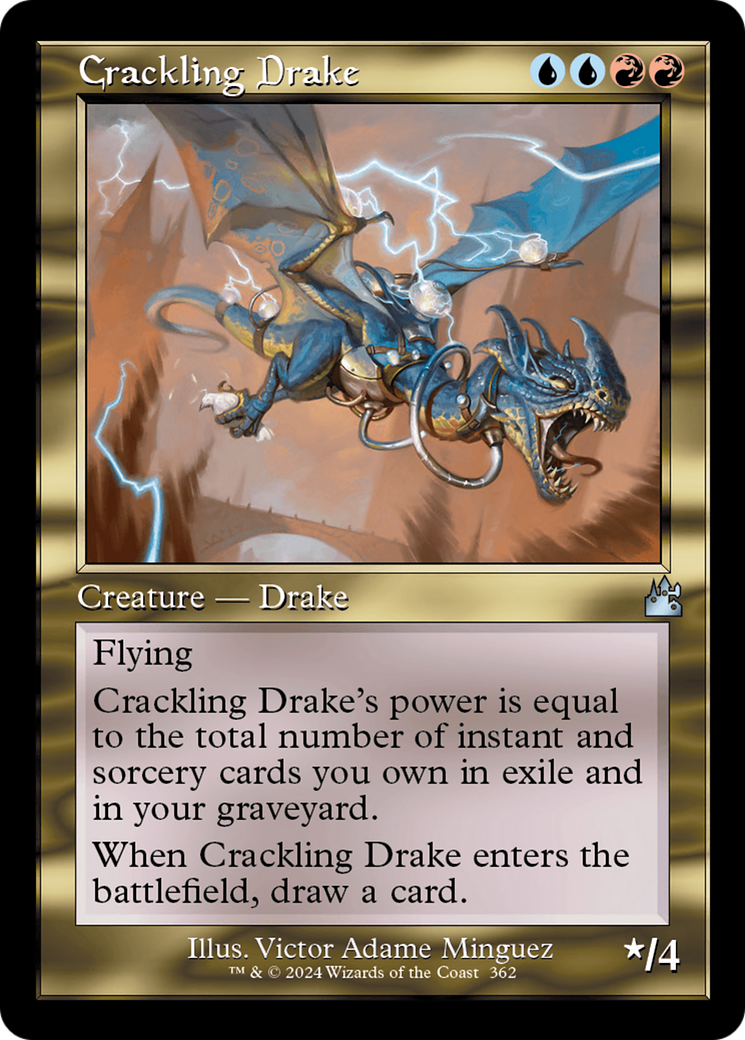 Crackling Drake (Retro Frame) [Ravnica Remastered] | Cards and Coasters CA