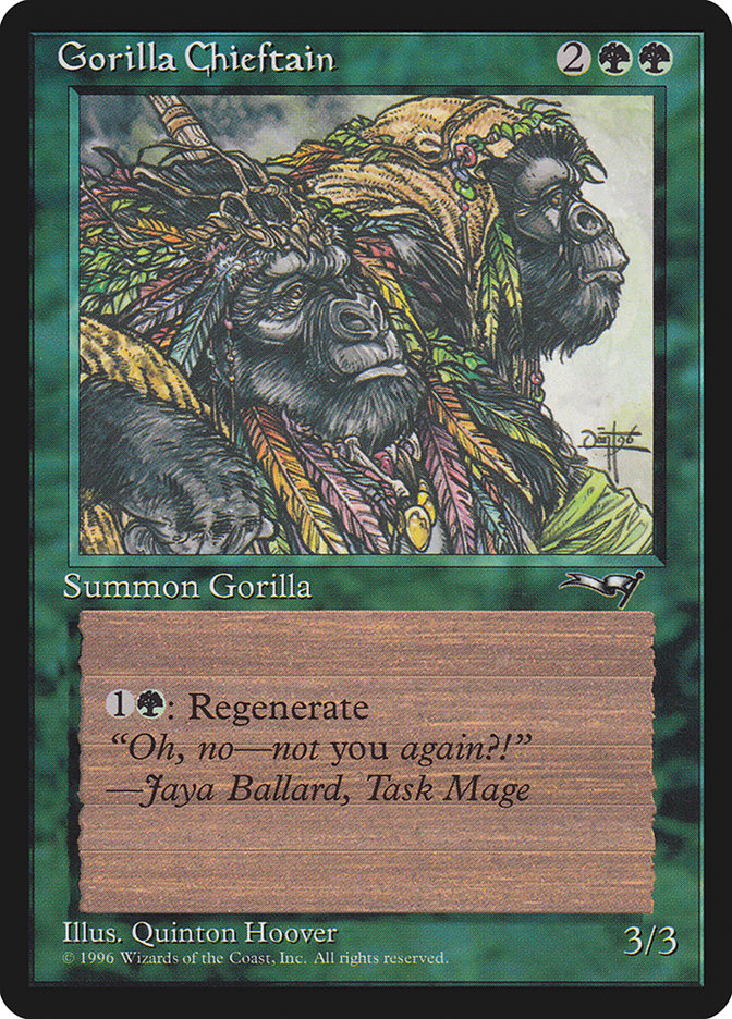 Gorilla Chieftain (Two Gorilla Art) [Alliances] | Cards and Coasters CA