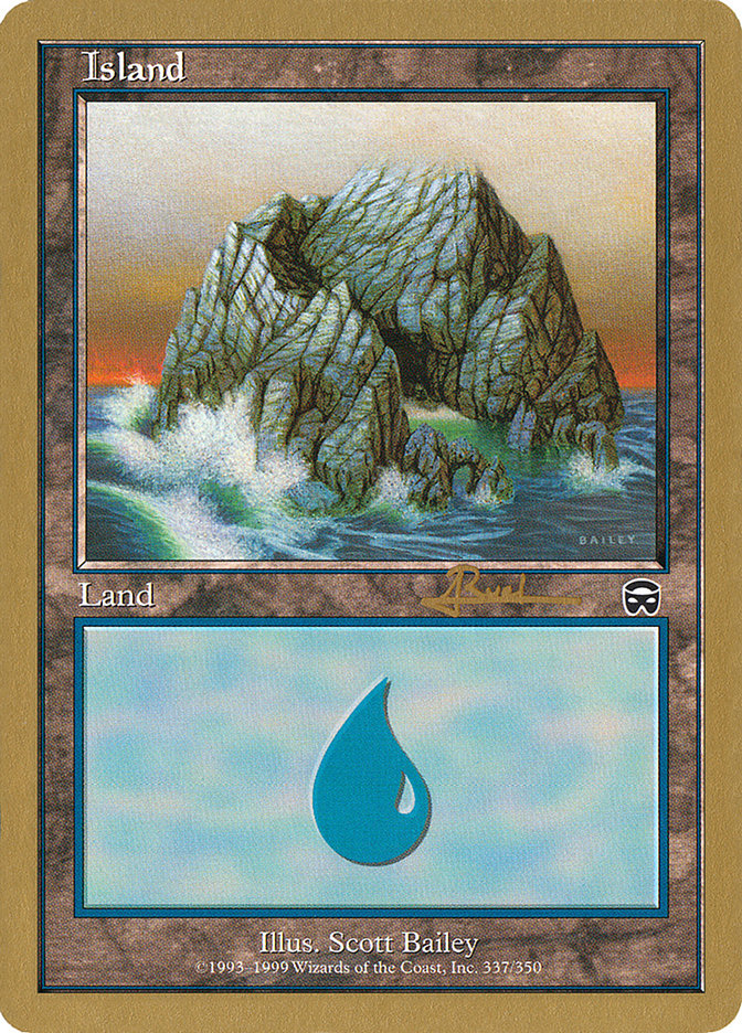 Island (ar337) (Antoine Ruel) [World Championship Decks 2001] | Cards and Coasters CA