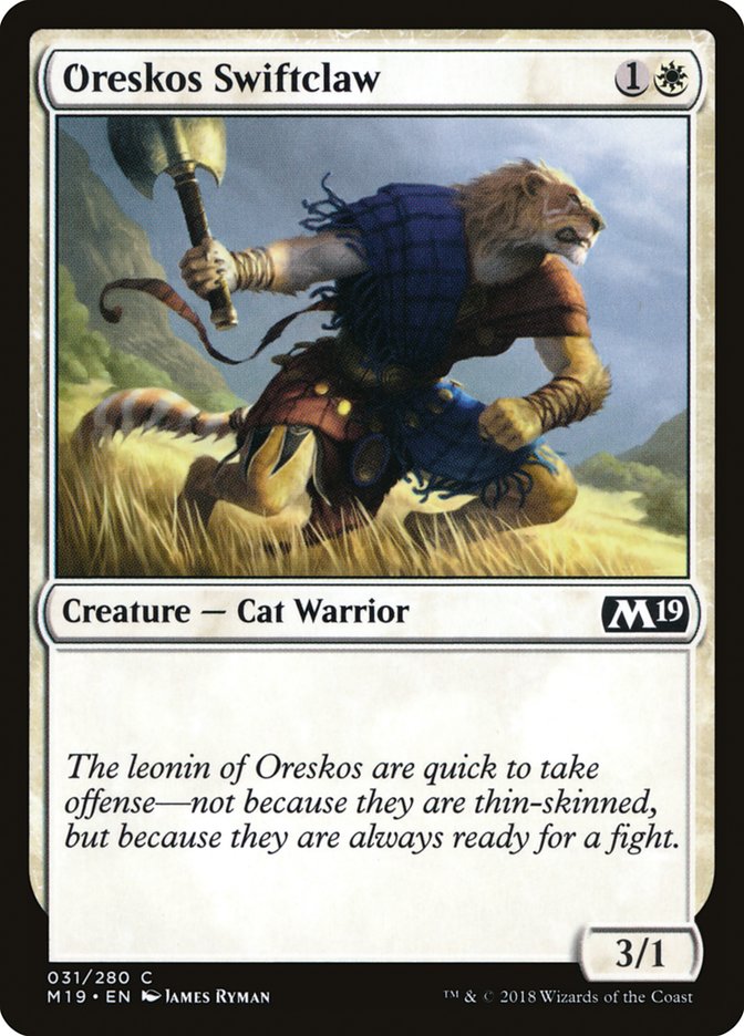 Oreskos Swiftclaw [Core Set 2019] | Cards and Coasters CA