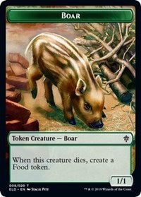 Boar // Food (15) Double-sided Token [Throne of Eldraine Tokens] | Cards and Coasters CA