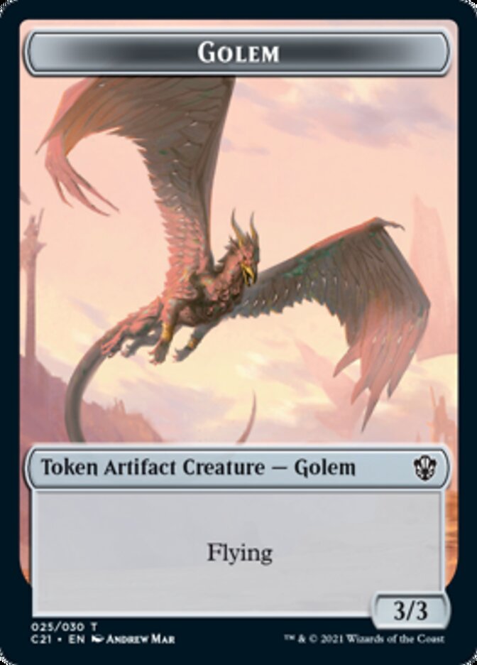 Golem // Thopter Token (025/030) [Commander 2021 Tokens] | Cards and Coasters CA