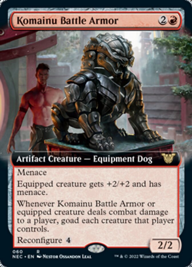 Komainu Battle Armor (Extended) [Kamigawa: Neon Dynasty Commander] | Cards and Coasters CA