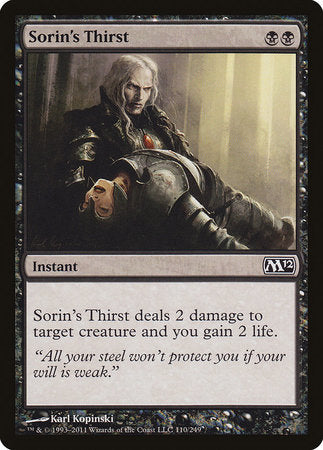 Sorin's Thirst [Magic 2012] | Cards and Coasters CA