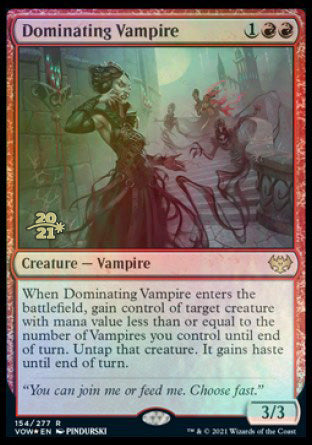 Dominating Vampire [Innistrad: Crimson Vow Prerelease Promos] | Cards and Coasters CA