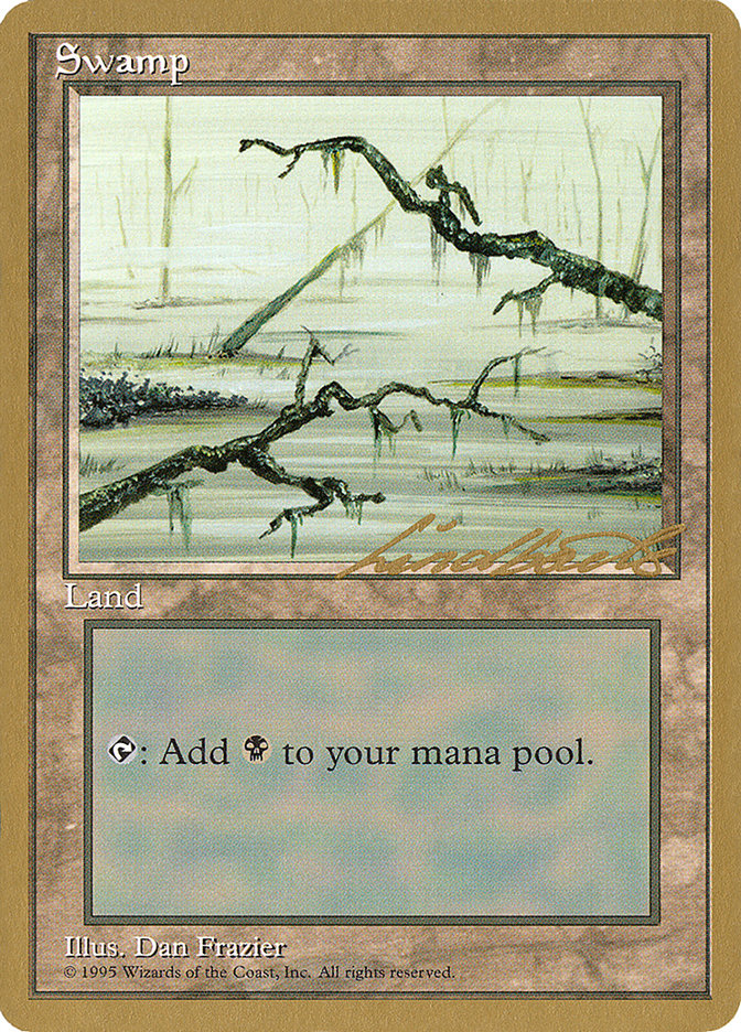 Swamp (ll371) (Leon Lindback) [Pro Tour Collector Set] | Cards and Coasters CA