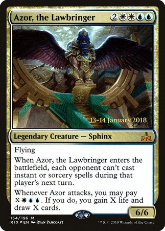 Azor, the Lawbringer [Rivals of Ixalan Promos] | Cards and Coasters CA