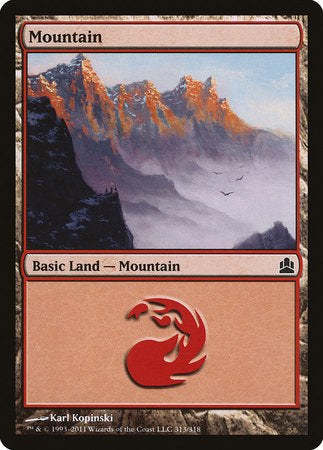 Mountain (313) [Commander 2011] | Cards and Coasters CA