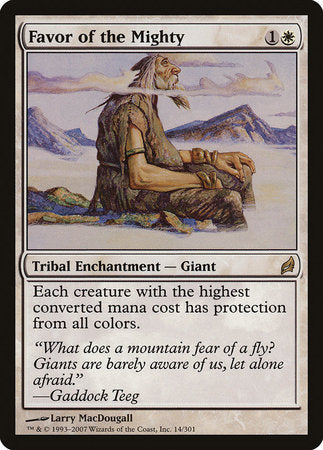 Favor of the Mighty [Lorwyn] | Cards and Coasters CA
