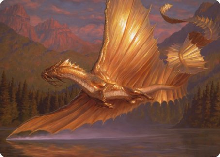 Adult Gold Dragon Art Card [Dungeons & Dragons: Adventures in the Forgotten Realms Art Series] | Cards and Coasters CA