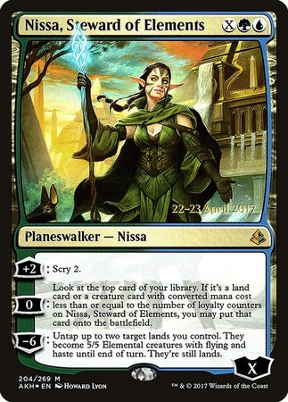 Nissa, Steward of Elements [Amonkhet Promos] | Cards and Coasters CA