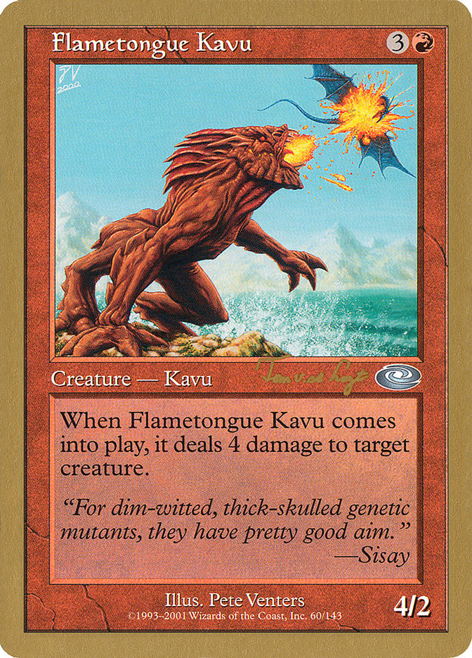 Flametongue Kavu (Tom van de Logt) [World Championship Decks 2001] | Cards and Coasters CA