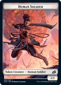 Human Soldier (003) // Zombie Double-sided Token [Commander 2020] | Cards and Coasters CA