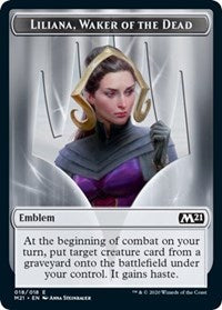 Emblem - Liliana, Waker of the Dead [Core Set 2021] | Cards and Coasters CA