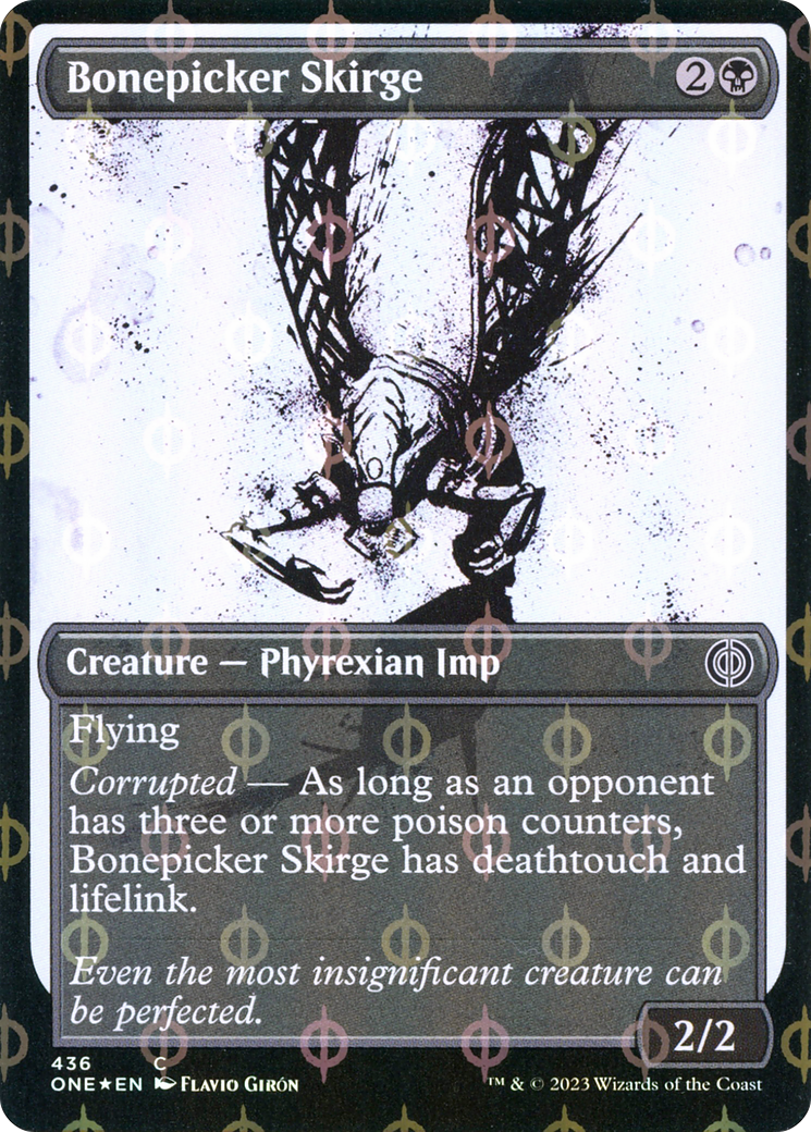 Bonepicker Skirge (Showcase Ichor Step-and-Compleat Foil) [Phyrexia: All Will Be One] | Cards and Coasters CA
