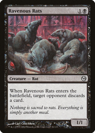 Ravenous Rats [Duels of the Planeswalkers] | Cards and Coasters CA