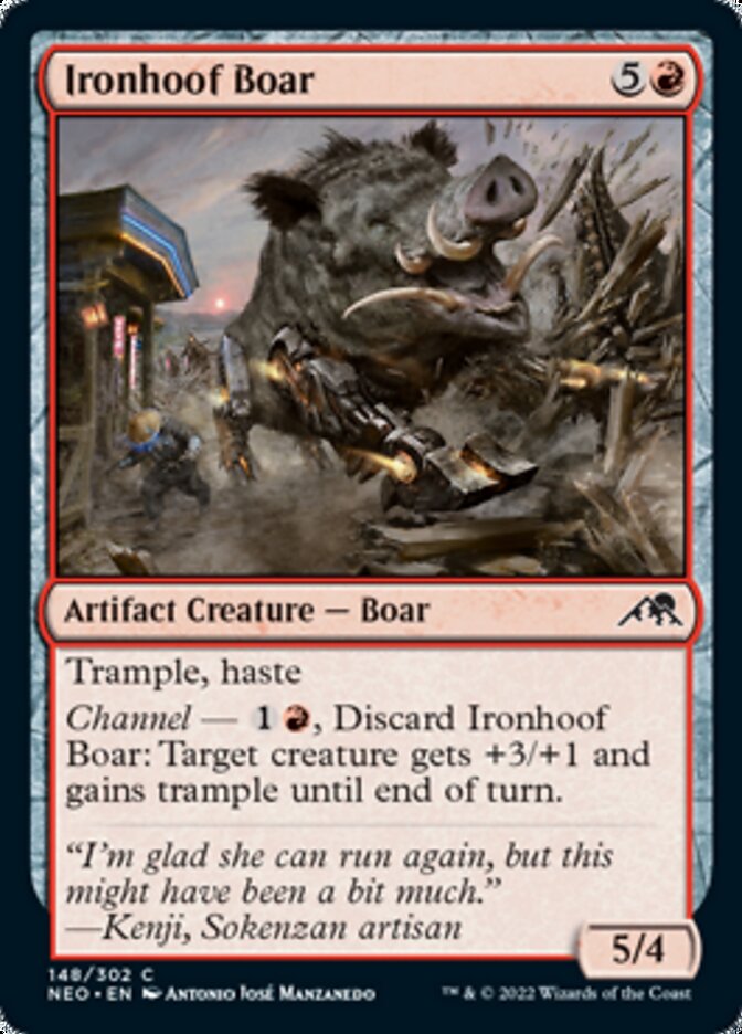 Ironhoof Boar [Kamigawa: Neon Dynasty] | Cards and Coasters CA