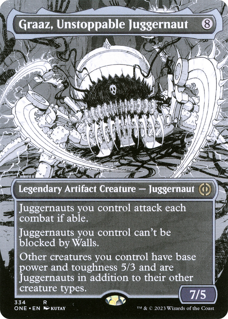 Graaz, Unstoppable Juggernaut (Borderless Manga) [Phyrexia: All Will Be One] | Cards and Coasters CA