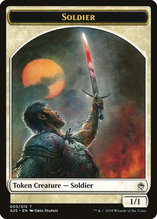 Soldier Token (003) [Masters 25 Tokens] | Cards and Coasters CA