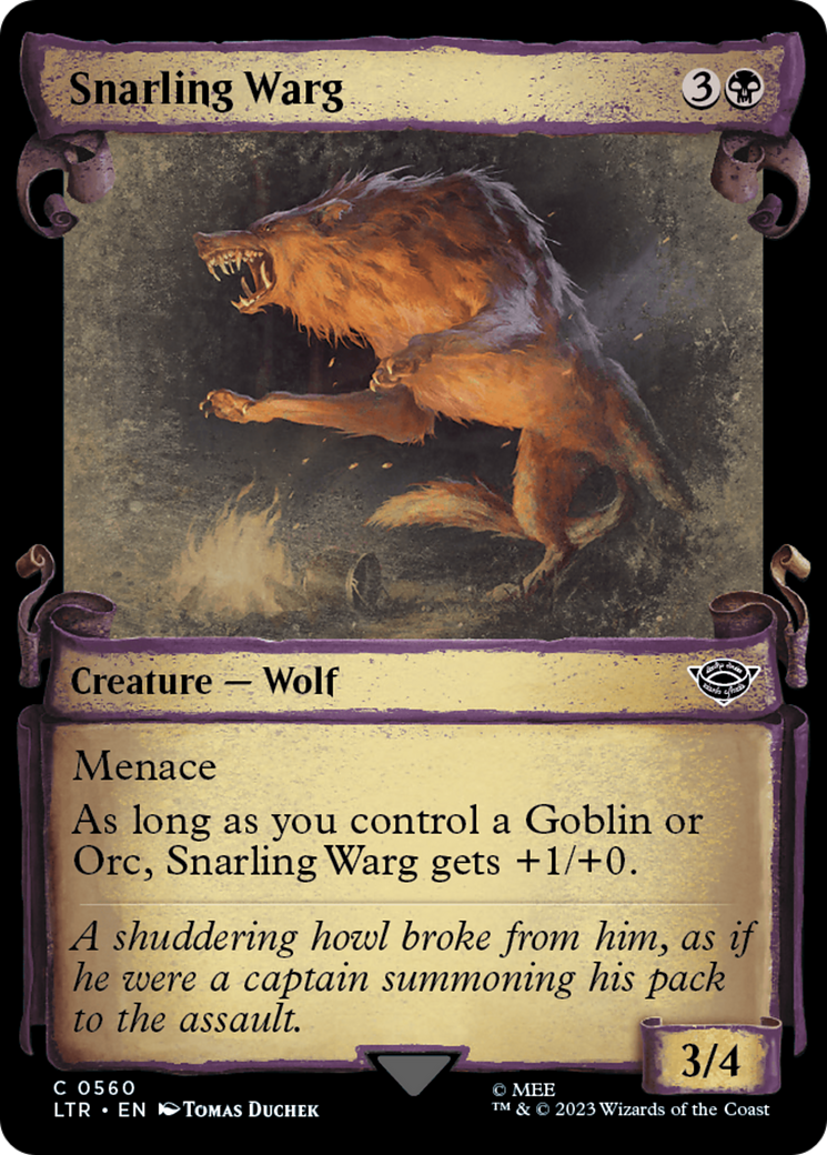 Snarling Warg [The Lord of the Rings: Tales of Middle-Earth Showcase Scrolls] | Cards and Coasters CA