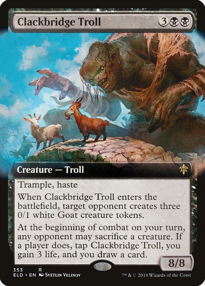 Clackbridge Troll (Extended Art) [Throne of Eldraine] | Cards and Coasters CA